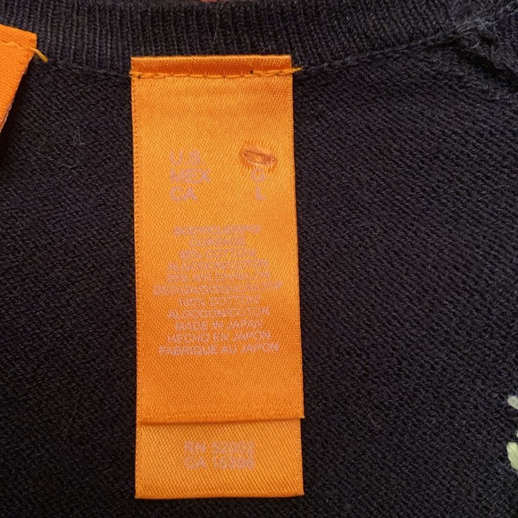 Intuitions Black Embroidered Beaded Floral Flower Button Up Cardigan Size Large - Picture 5 of 7